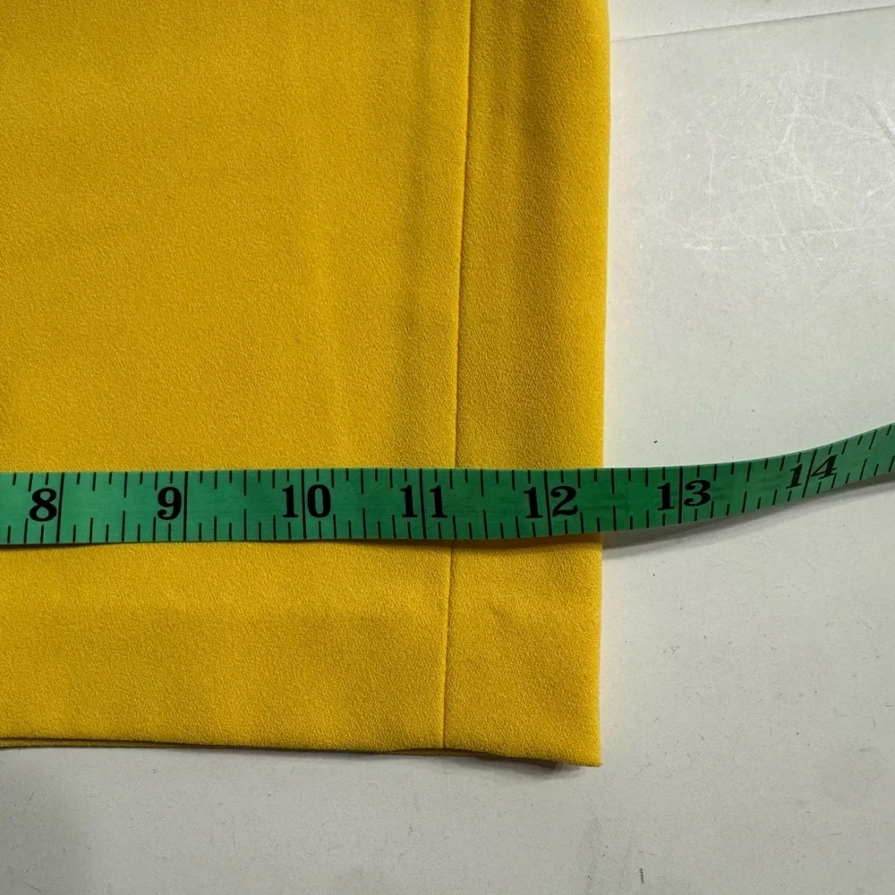 Alice + Olivia Women Sz 10 Donald Yellow Wide Leg High Rise Trousers Pants Crop - Picture 3 of 10
